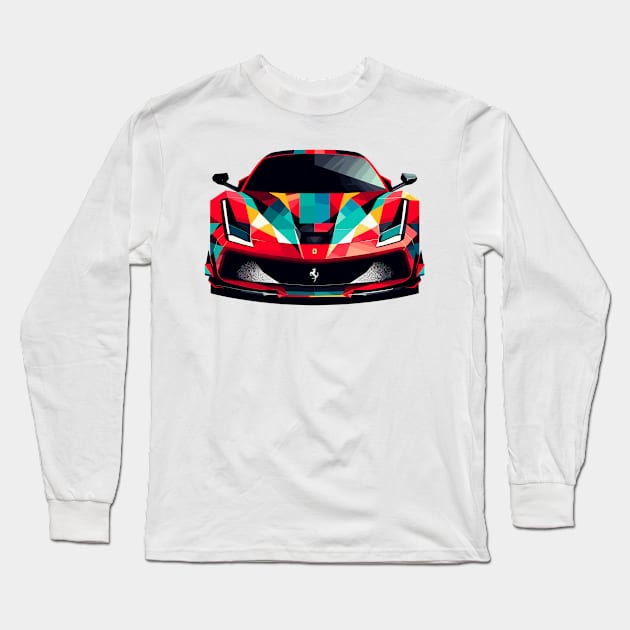 Ferrari F8 Long Sleeve T-Shirt by Vehicles-Art